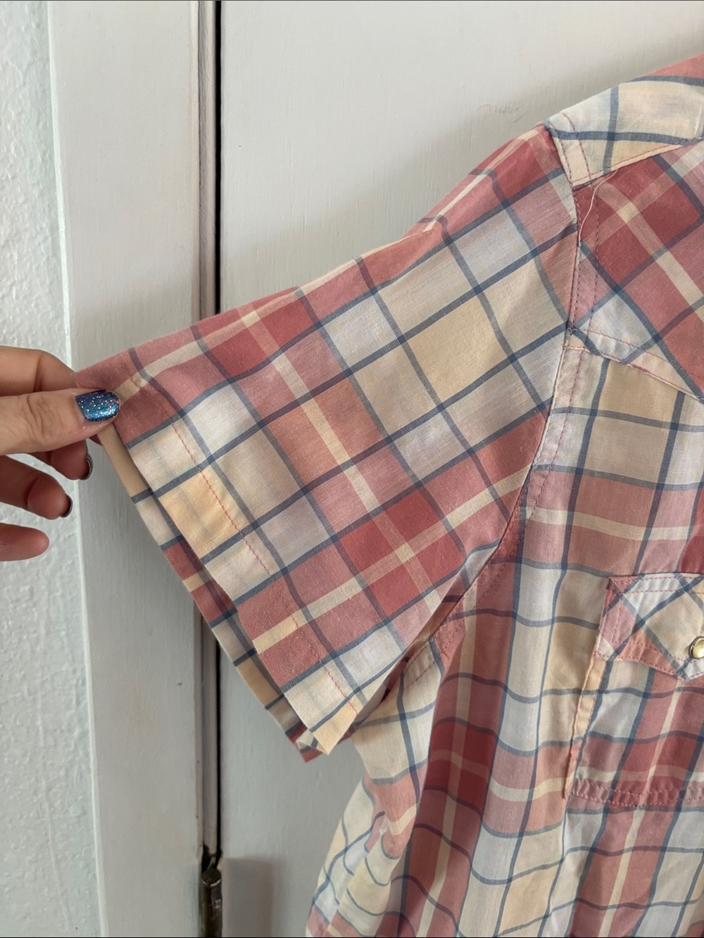 Wrangler Wrancher red plaid short sleeve button down western shirt Size XL - Picture 4 of 7